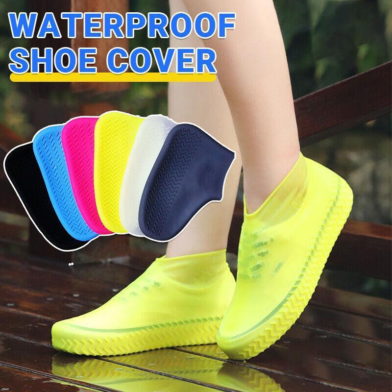 V528-SHOECOVER-WHITE-M-574174-202510010627-00 Shoe Cover Waterproof Silicone Non Slip Rain Water Rubber Foot Boot Overshoe M Size - White - Image 1