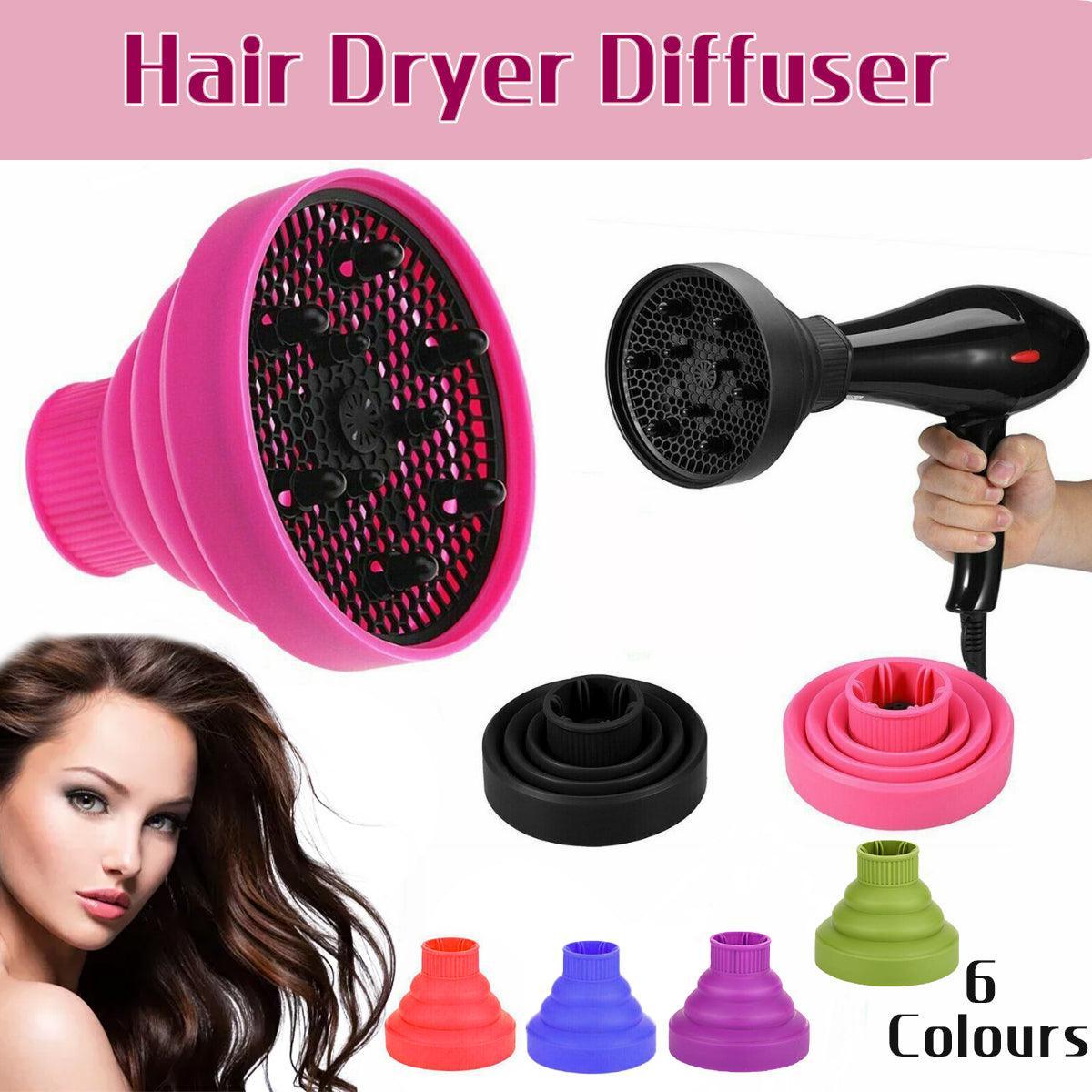 V528-SILICAGELBLOWER-PINK-5165434-202509301518-00 Foldable Hair Dryer Diffuser Universal Silicone Nozzle for Curly Hair Styling - Pink - Image 1