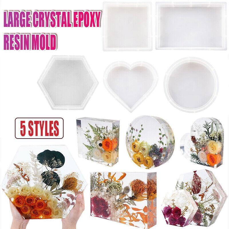 V528-SILICONEMOLD-HEAGON-63718-202509302109-00 New Large Crystal Epoxy Resin Mold Geometry Cube Specimen Love Heart Round Mould - Hexagon - Image 1