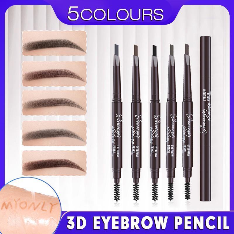 V528-SQ00119-GREY-4-610740-202510010036-00 Eyebrow Pencil Dual-Ended Waterproof Retractable Slant Eye Makeup Cosmetic Tool - Grey - Image 1