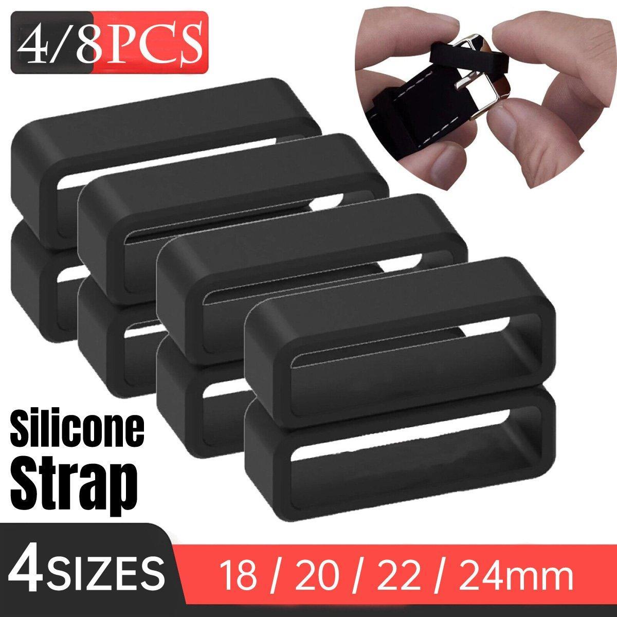 V528-STRAP-CLASP-20MM-4PCS-154899-202510010909-00 4/8pcs Watch Silicone Gel Ring Bracelet Rubber Bands for Men Women Fashion - 20mm-4pcs - Image 1
