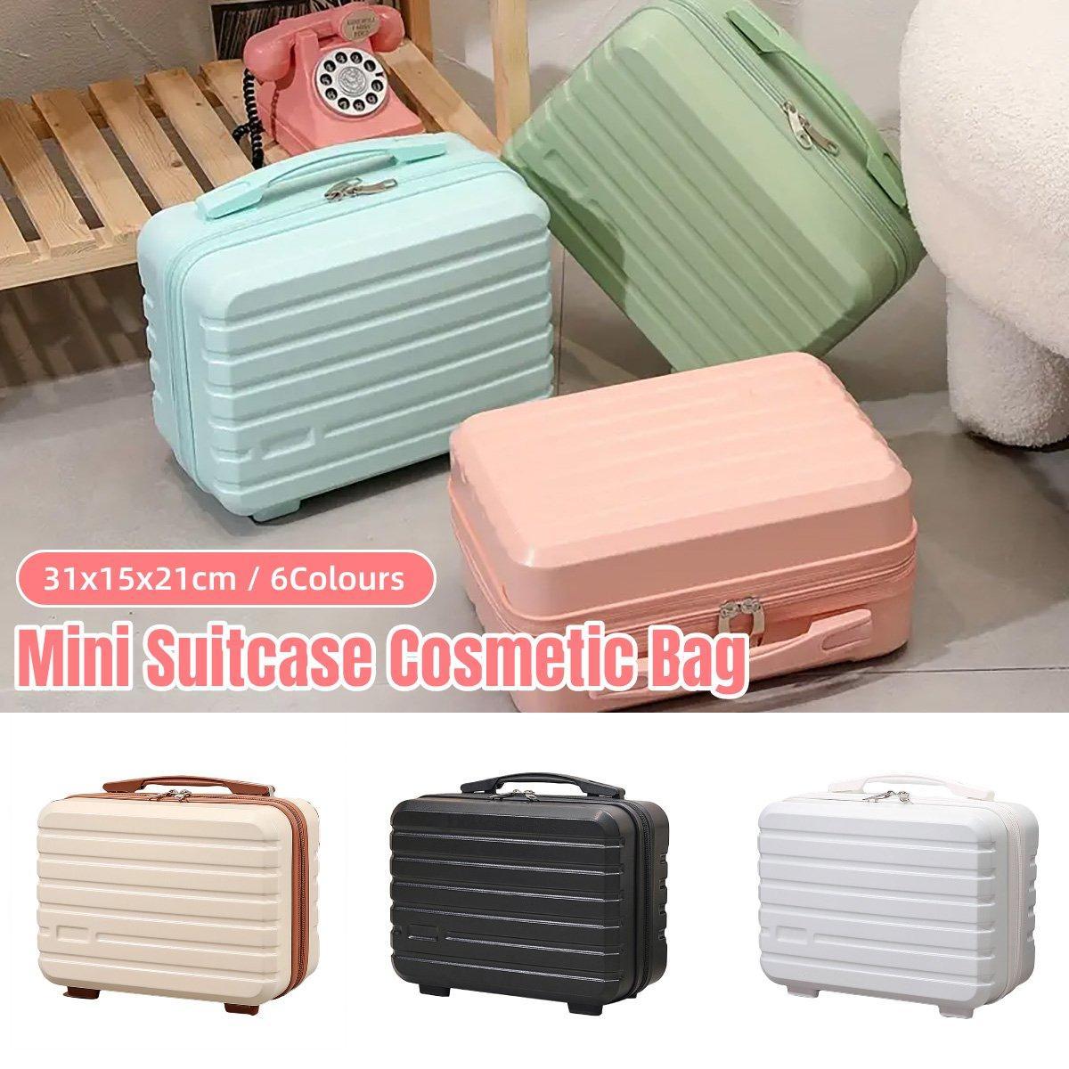 V528-SUITCASE-1-BLACK-765785-202509190935-00 Portable 14 Inch Suitcase Mini Small Travel Storage Hand Gift Box - Black - Image 1