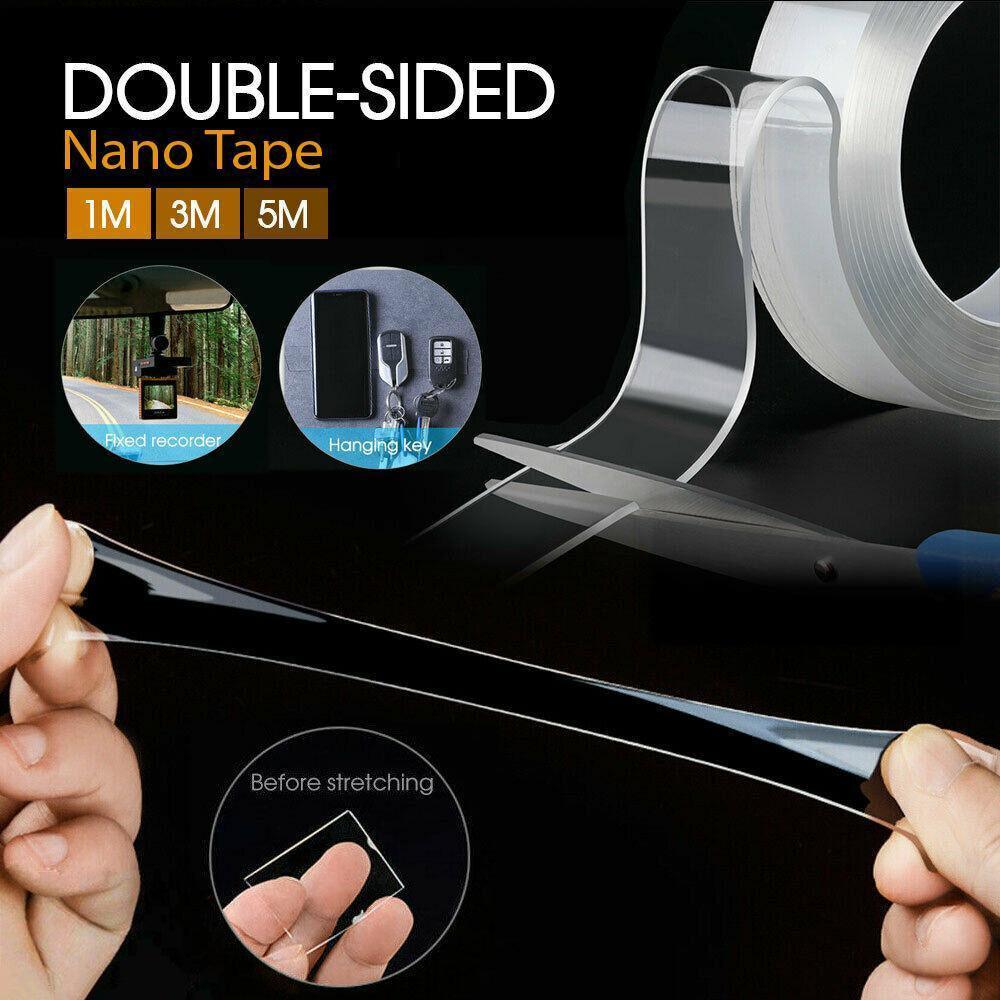 V528-TAPE-5-1-1-1PCS-78726-202510010145-00 Double Sided Nano Tape Transparent Reusable Adhesive Gel Grip for Home Office - 5cm*1m*1mm (1 Unit) - Image 1