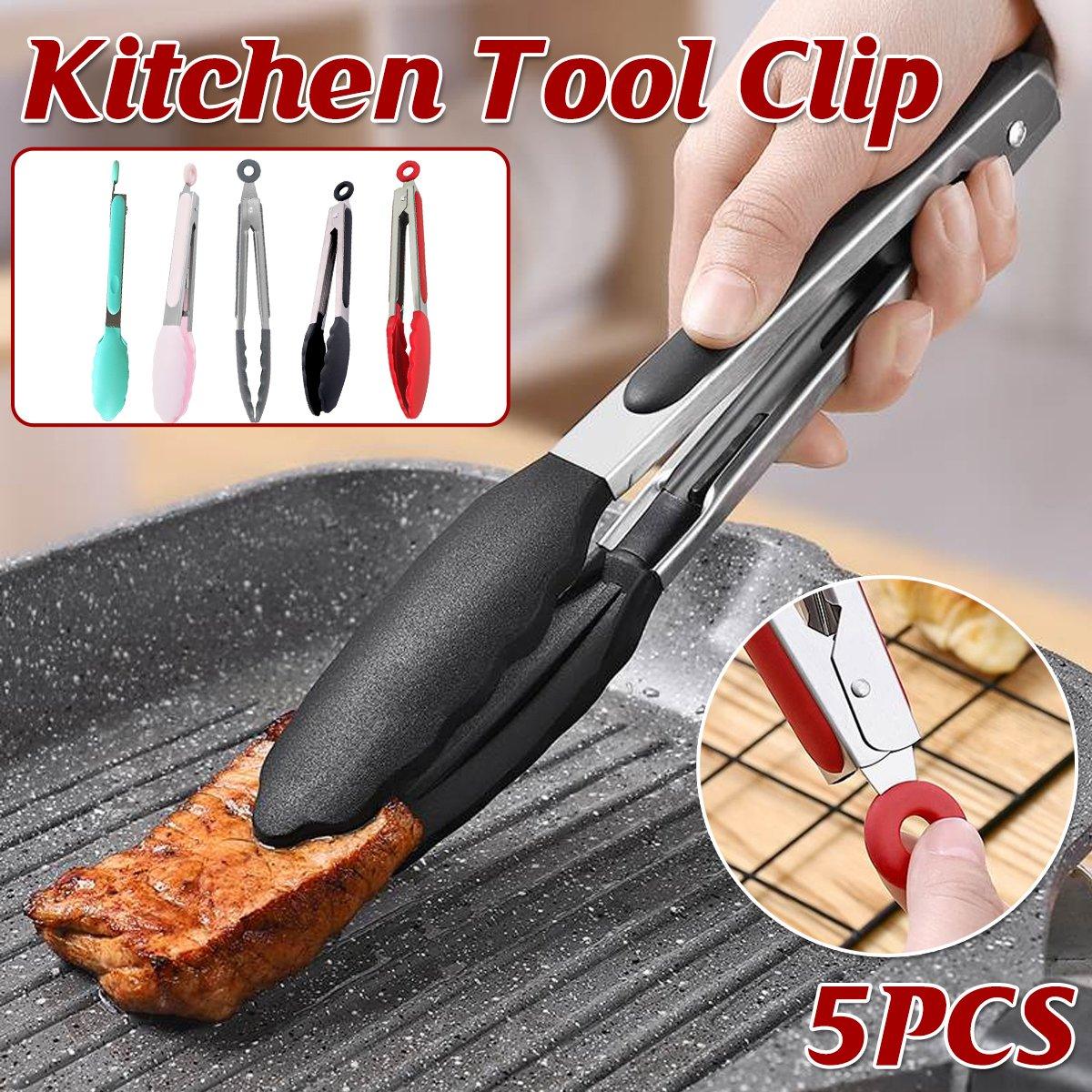 V528-TOOL-CLAMP-5PCS-958170-202509251436-00 5pcs Kitchen Food Clamps Scalding Resistant Barbecue Tongs Cooking Clamp Set - Image 1