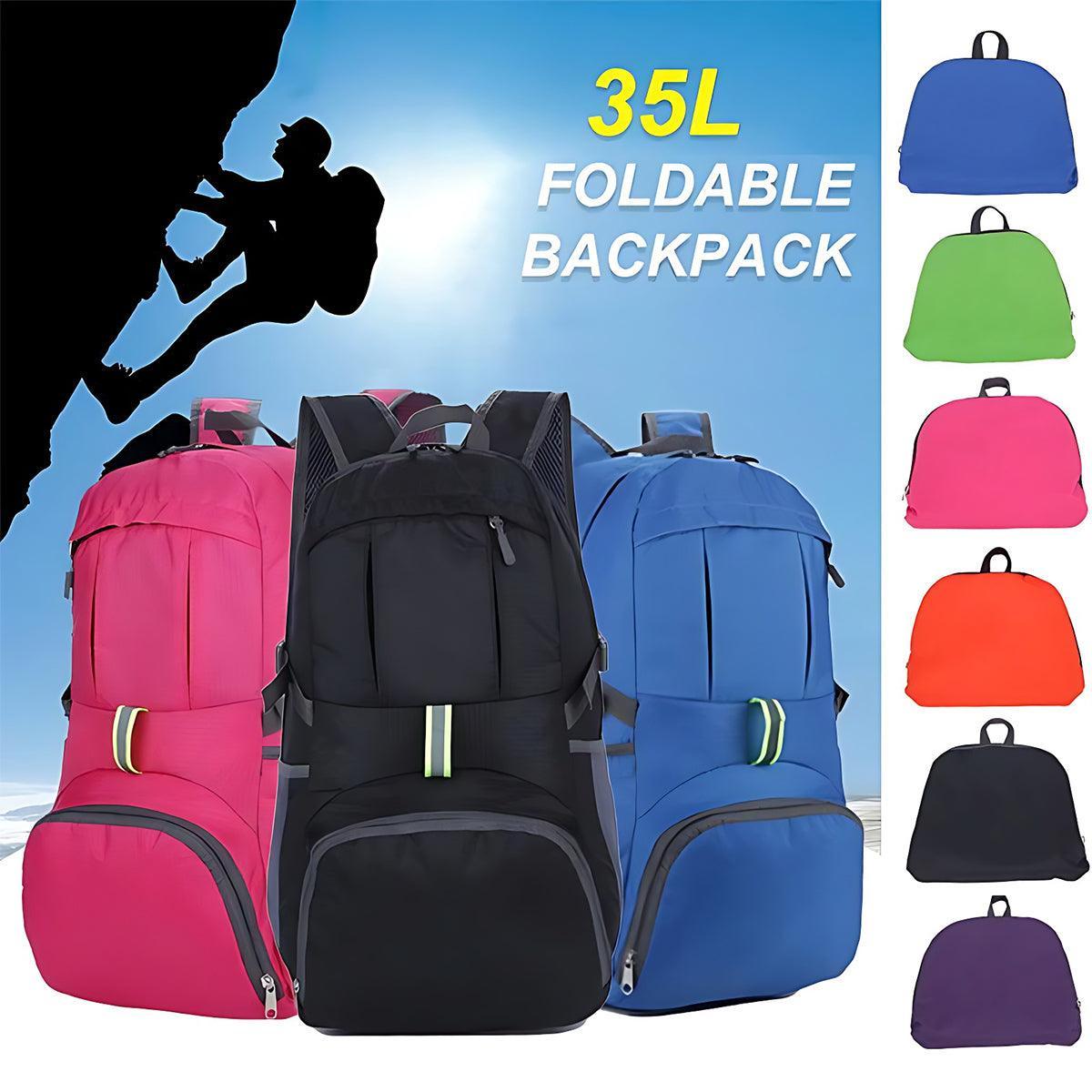 35L Light Foldable Waterproof Outdoor Sports Backpack Camping Hiking Travel Bag - Orange