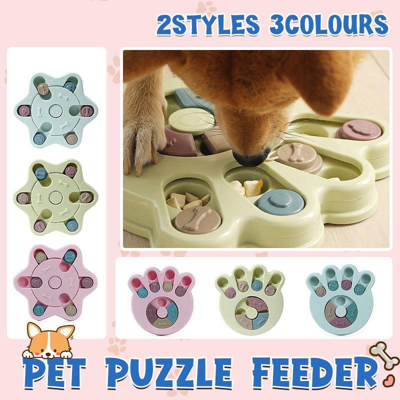 V528-TURNTABLE-CLAW-GREEN-54270-202509190926-00 Dog Treat Dispenser Food Puzzle Toy Interactive Training Feeder Pet Supply Bowl - Claw-Green - Image 1