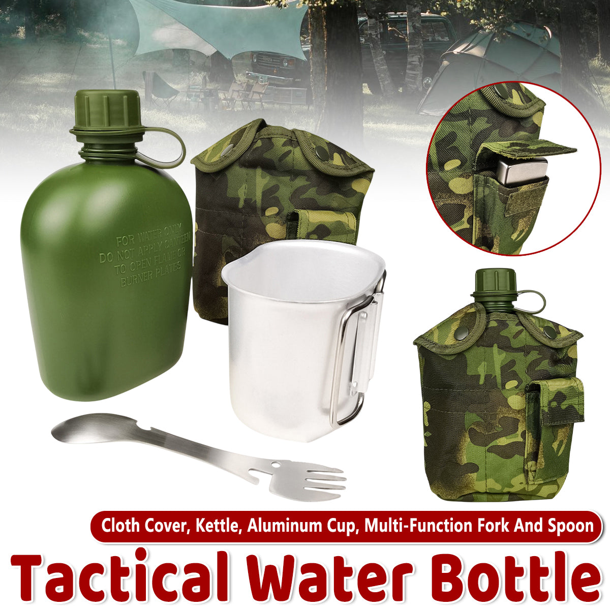 V528-WATER-BOTTLE-GREEN-4PCS-8010744-202509250935-00 4pcs Camouflage Tactical Water Bottle Outdoor Camping Multi-functional Outdoor - Image 1