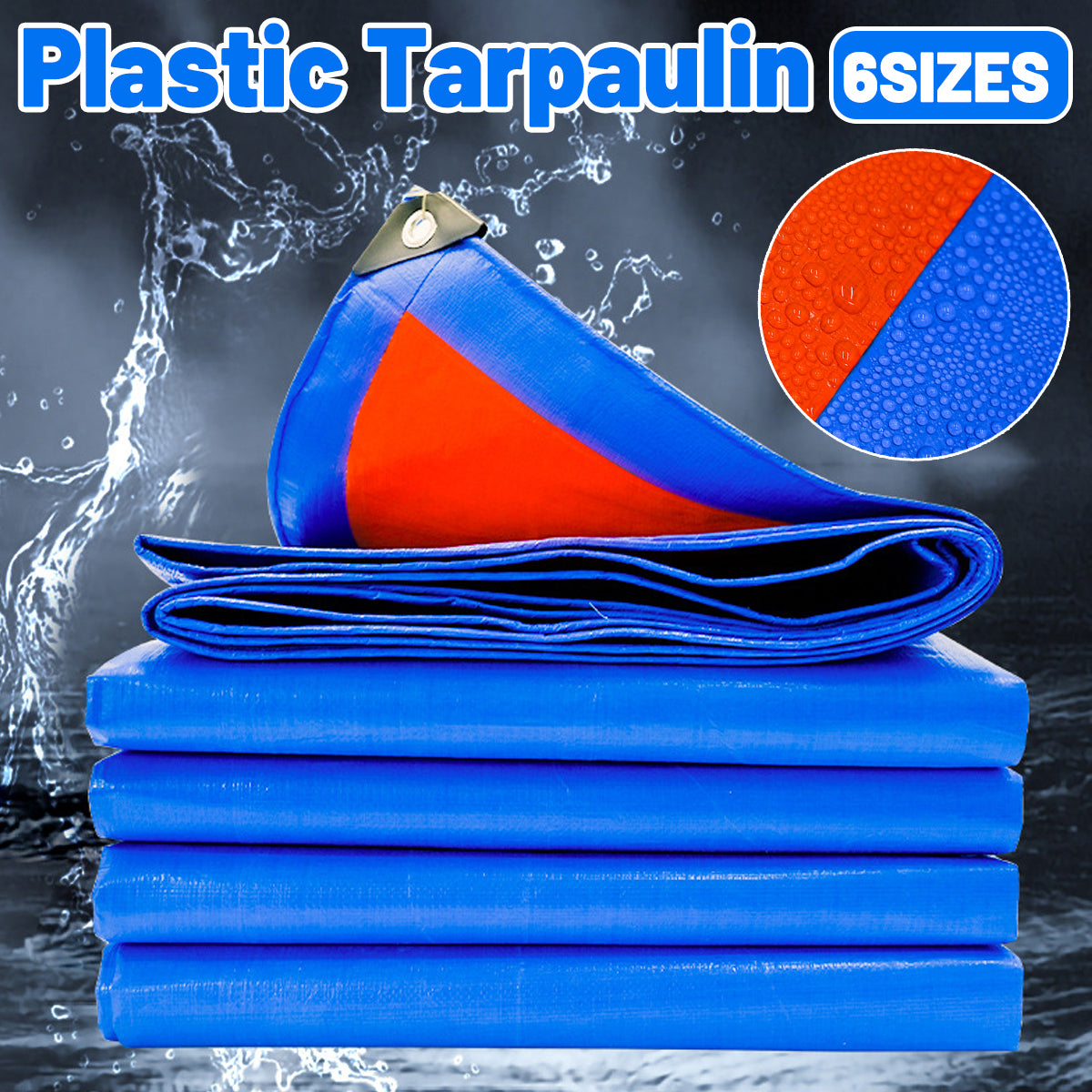 V528-WATERPROOF-CLOTH-4-6M-155932-202510010909-00 Waterproof Plastic Tarp Cover Heavy Duty Ground Sheet Rainproof Dustproof Blue - 4x6m - Image 1