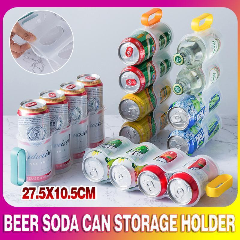 V528-XJ00519-GREEN-623721-202510010218-00 Beer Soda Can Storage Holder Kitchen Fridge Space Saver Rack Organizer 1-3PCS - Green - Image 1