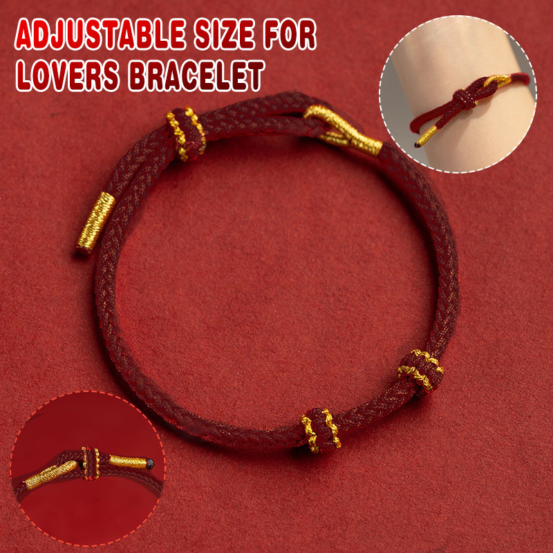 V528-XY00722-XLHSW-665226-202509291627-00 Hand-woven Knotted Red Rope Adjustable Size For Lovers Bracelet Jewelry Gifts - Image 1