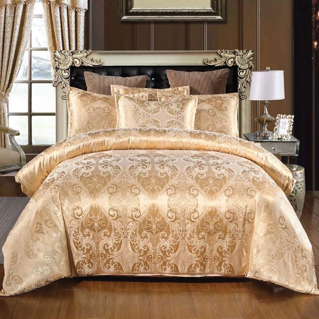 V535-QC-GOLDEN-ROYAL-SK-202508221325-00 Dreamfields - Golden Royal Quilt Cover Set - (3pcs, Super King Size) - Image 1