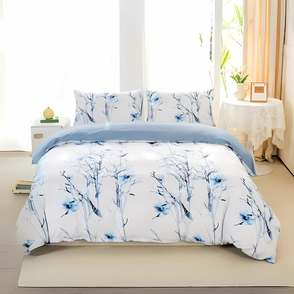 V535-QC-MIST-FLORAL-SK-202508221325-00 Dreamfields - Mist Floral Quilt Cover Set - (3pcs, Super King Size) - Image 1