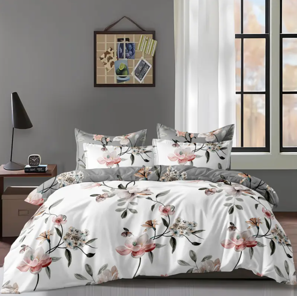 V535-QC-SHADOW-BLOOM-SK-202508221320-00 Dreamfields - Shadow Bloom Quilt Cover Set - (3pcs, Super King Size) - Image 1