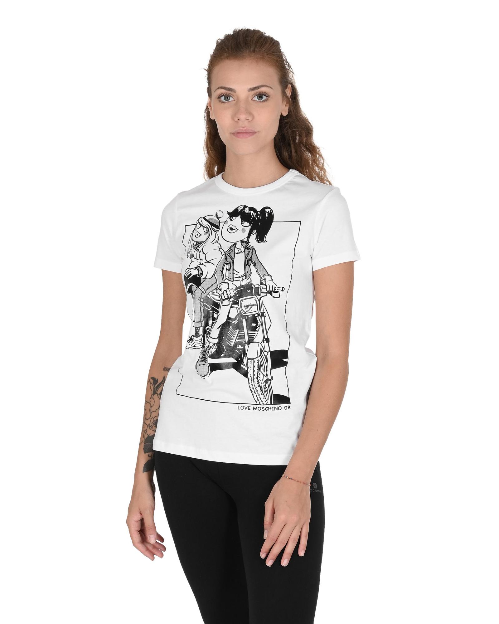 V539-BTB106929-202506191920-00 Love Moschino Women's Graphic Print T-shirt - 40 IT - Image 1