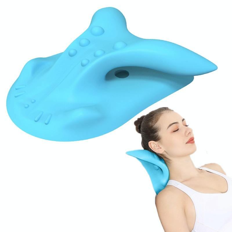 V562-1022283060DBT-202508292310-00 Cervical Spondylosis Correction Pillow Blue Cow Horns - 877 Cow Horns Blue - Image 1