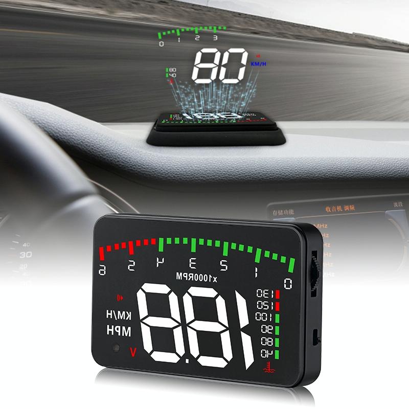 V562-1291SMC-202508272322-00 3.5 Inch Vehicle Head Up Display Car Speed Engine Revs Water Temp Voltage Mileage - Image 1