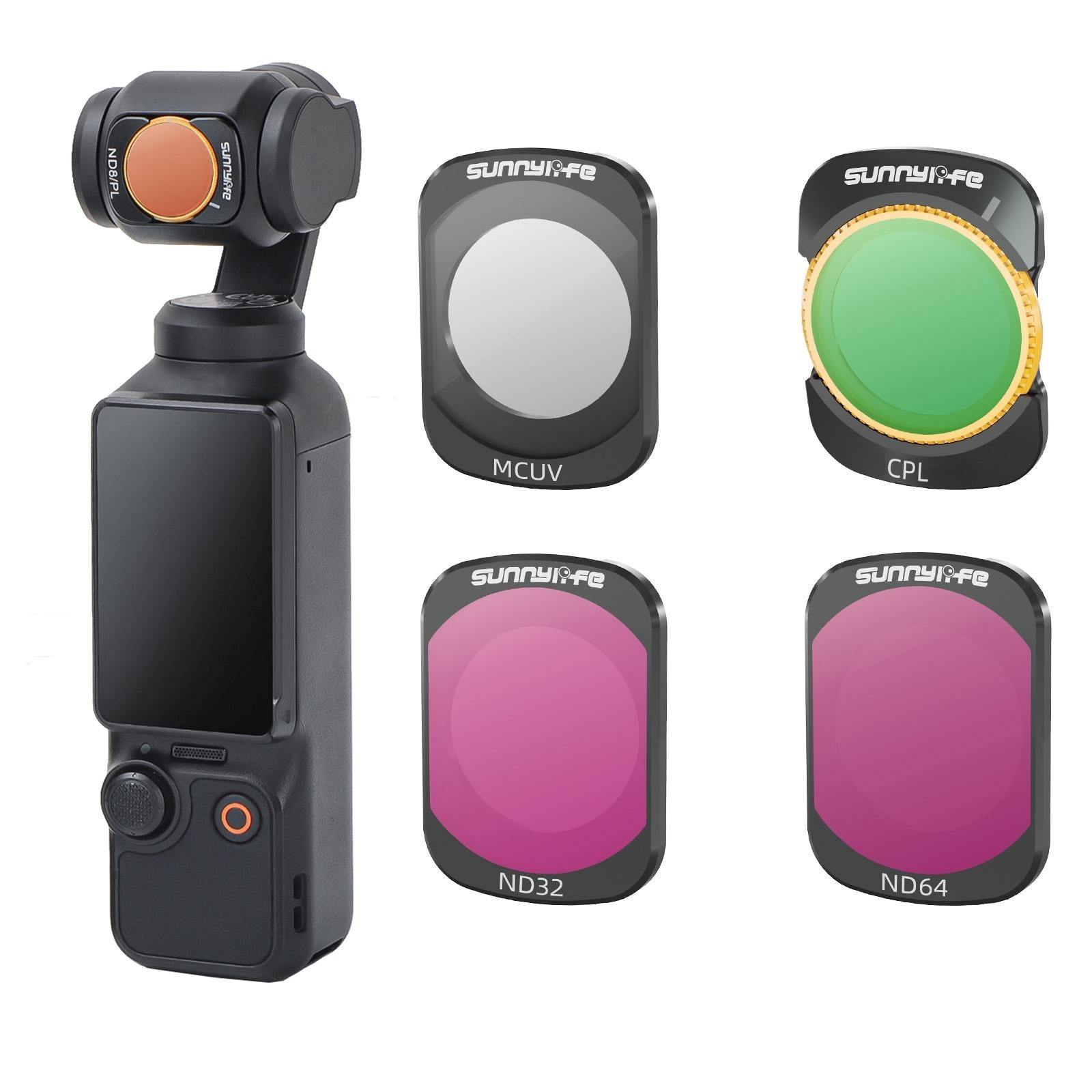 V562-216899600ADE-202508290410-00 Sunnylife 3 In 1 Nd16 Camera Lens Filter For Dji Osmo Pocket No Gimbal Reset - 4 In 1 Uv Cpl Nd32 Nd64 - Image 1