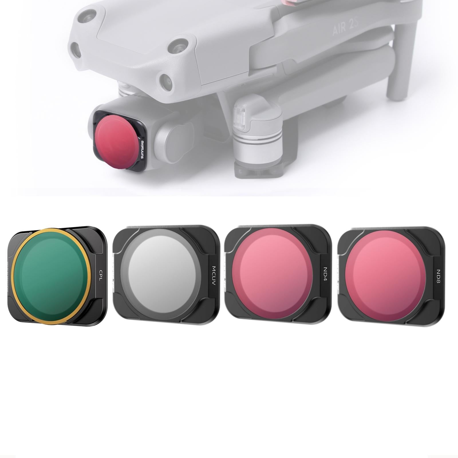 V562-2230POD-202508271920-00 4-in-1 Lens Filter for Dji Air 2s Mcuv Cpl Nd4 Nd8 - Image 1