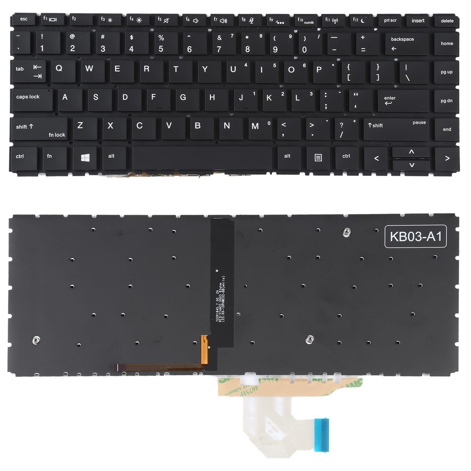 V562-302239300ADE-202508272015-00 Backlit us Keyboard for Hp Probook 440 / 445 G6 / G7 - Image 1