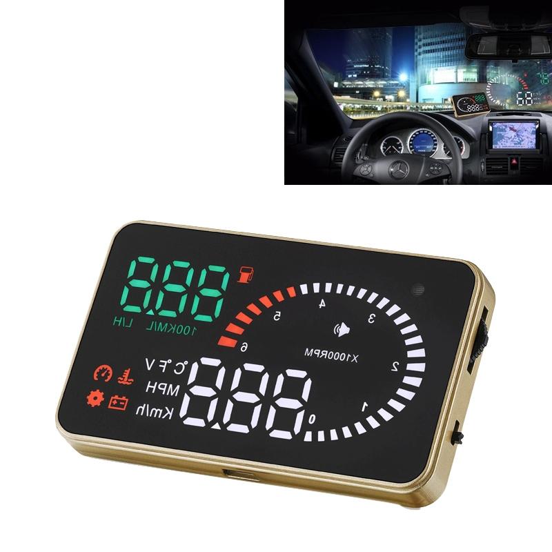 V562-3940-SMC-S-202508271936-00 3.5 Inch Car Obdii / Euobd Hud Vehicle Mounted Head Up Display Speed Water Temp Alarm Fuel Battery - Image 1