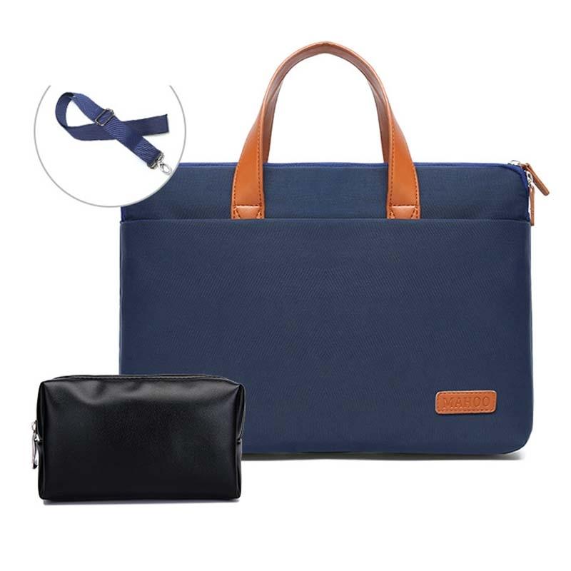 V562-5030536240DBT-202508271255-00 Ultra-thin Laptop Messenger Bag for Macbook 15.6-16.1 Inches - Dark Blue & Black - Image 1