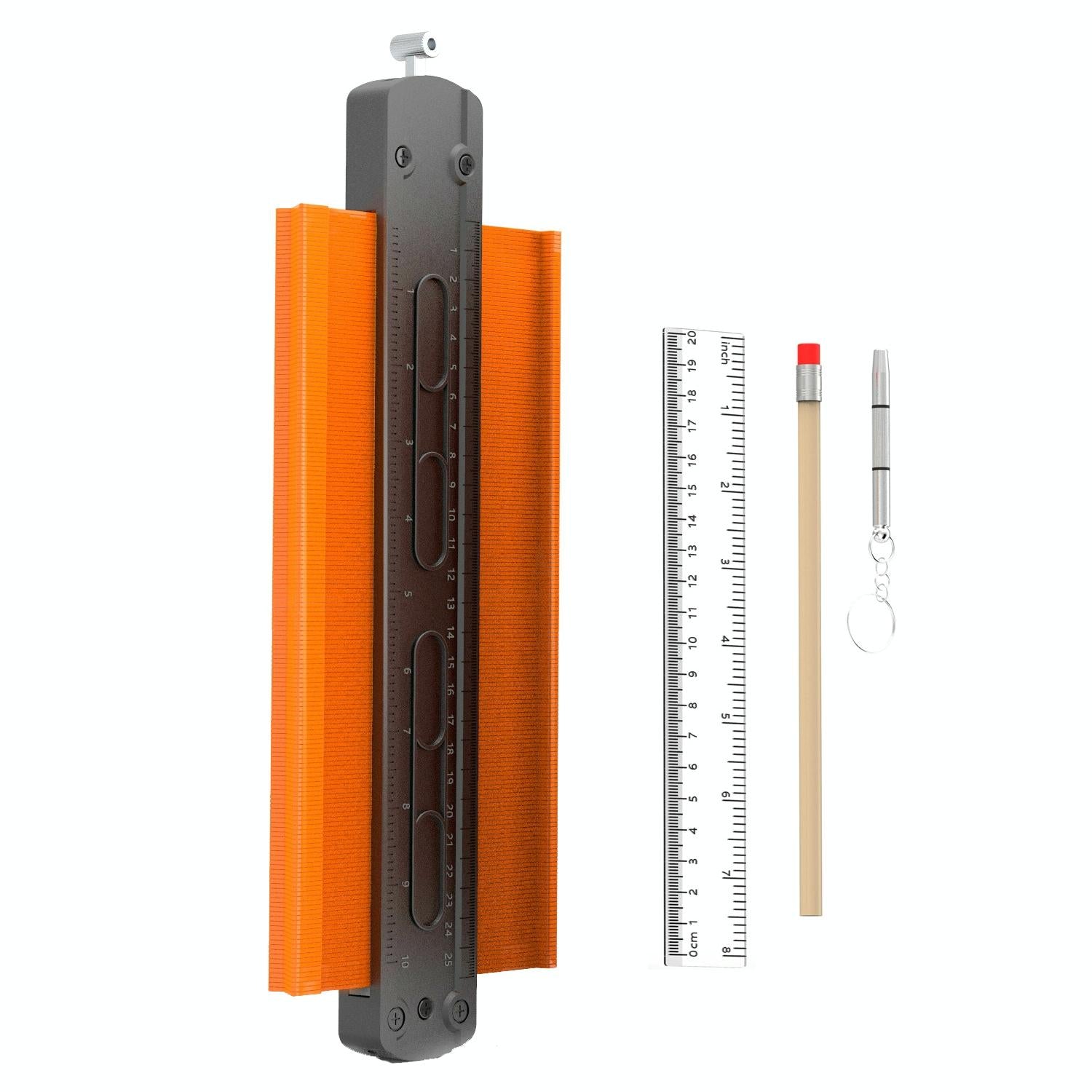 V562-5059091060DBT-202508271416-00 Metal Profile Contour Utensils Set with 10 Ruler Straight Edge Pencil and Screwdriver - Locking Feature - Image 1