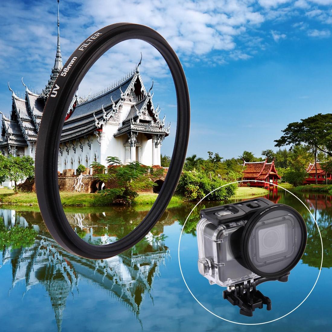 V562-5065ACD-202508272035-00 3-in-1 58mm Round Uv Filter with Cap for Gopro Hero7 / 6 / 5 - Image 1