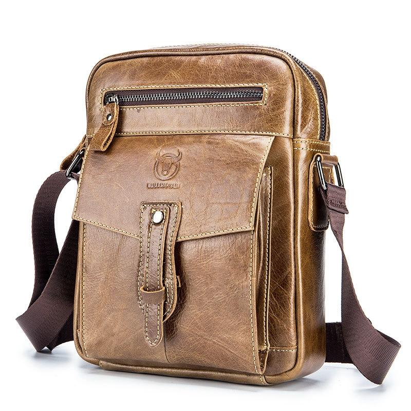 V562-5099313850DBT-202508280231-00 Cowhide Messenger Bag Large Capacity Briefcase Dark Brown - Image 1