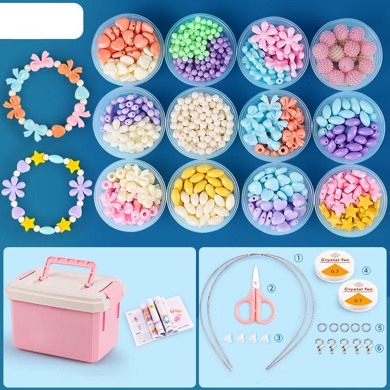 V562-5124852060DBT-202508280125-00 Diy Beaded Jewelry Set For Kids 12 Cups Of Star Moon Flowers - Image 1