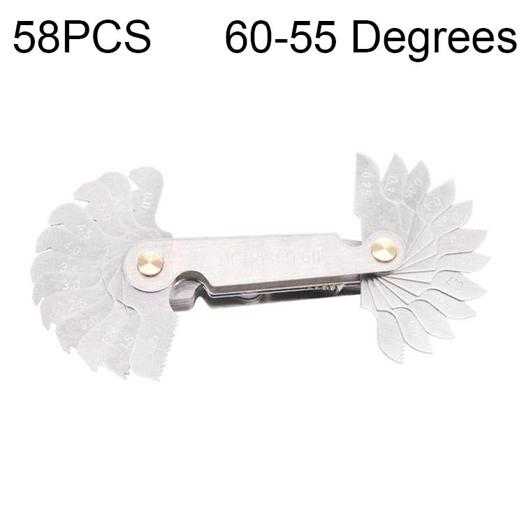 V562-6195PS-202508271040-00 Stainless Steel Thread Gauge - 58 Pcs Metric & British 60 Degree & 55 Degree - Image 1