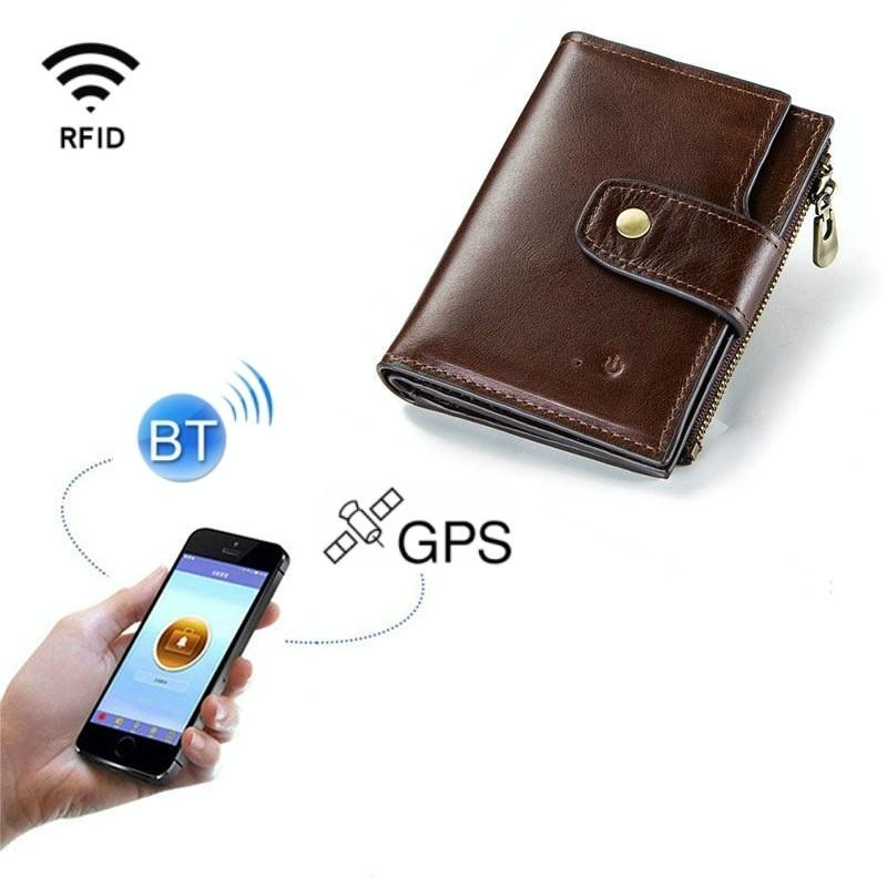 V562-64384350DBT-202508271250-00 Rfid-protected Smart Bluetooth Leather Wallet - Image 1