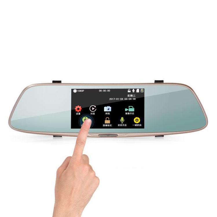 V562-6539SMC-202508271246-00 720p Dual Channel Car Black Box with 5 Ips Touch Screen Rear View Mirror - Image 1