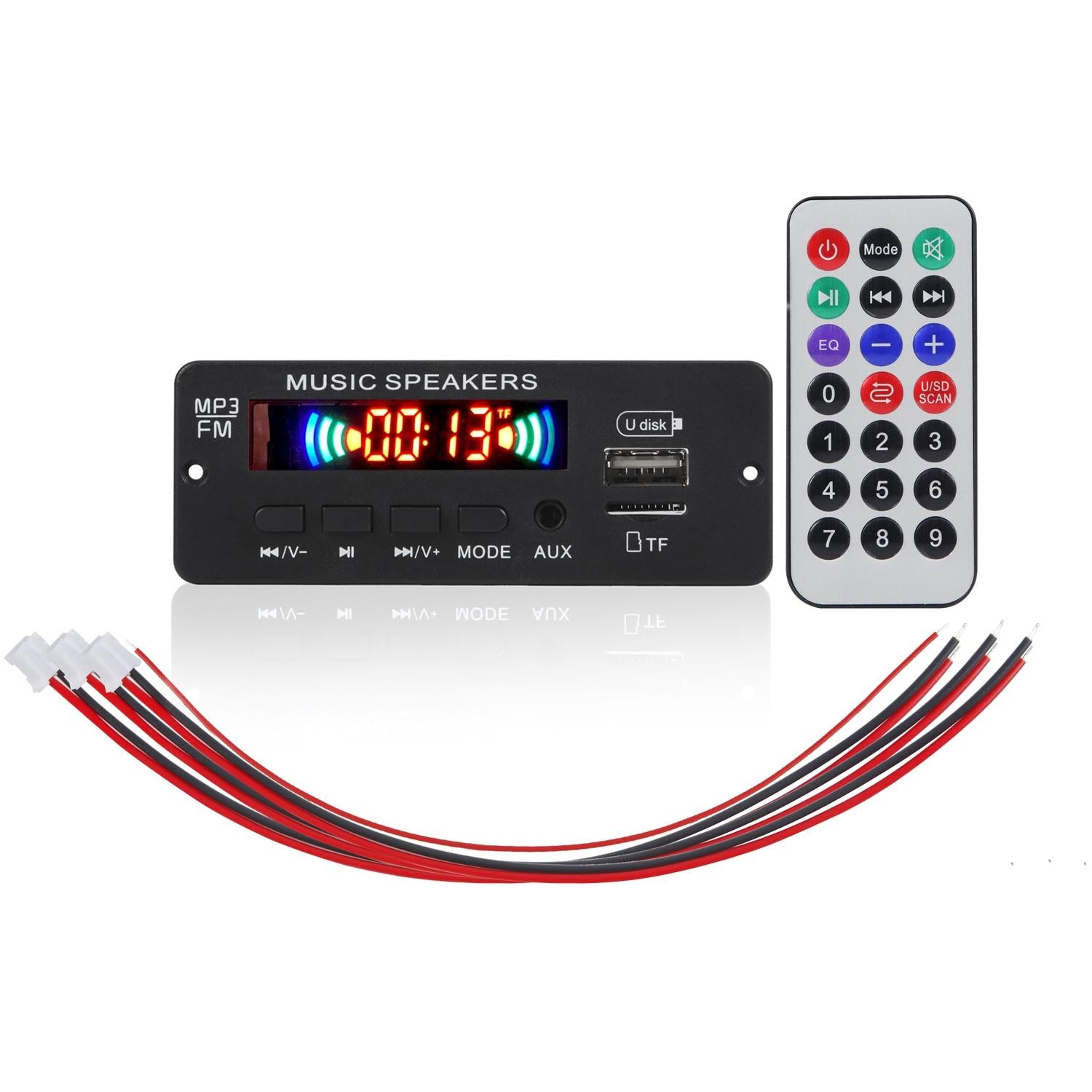 V562-9867100ADE-202508271740-00 12V Car Mp3 Player Board With Bluetooth Fm Radio Usb - Remote Control Recording - Image 1