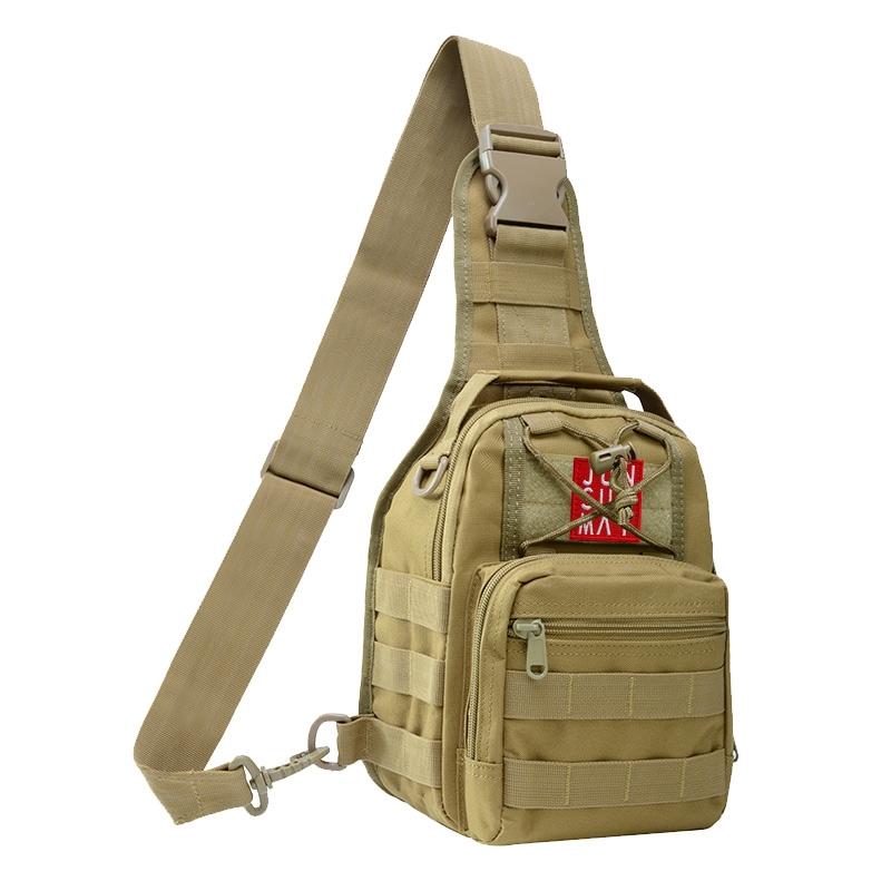 V562-A100168100AYS-202508282246-00 Waterproof Crossbody Chest Pack For Outdoor Sports Lightweight & Durable - Khaki - Image 1