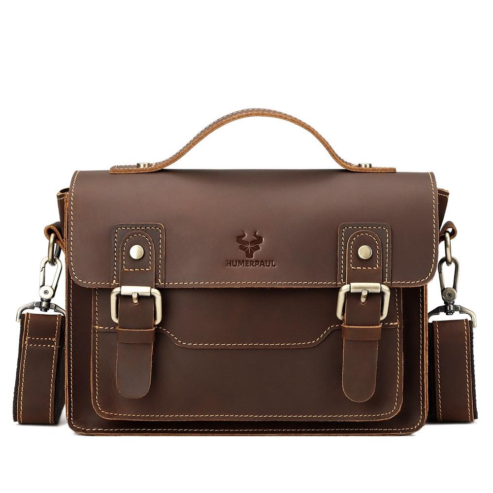 V562-A1009093060DBT-202508290952-00 Retro Leather Men Crossbody Bag Small Square - Brown - Image 1