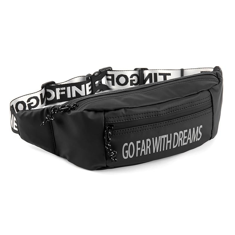 Multi Function Outdoor Waist Crossbody Chest Bag For Mobile Phones - Black