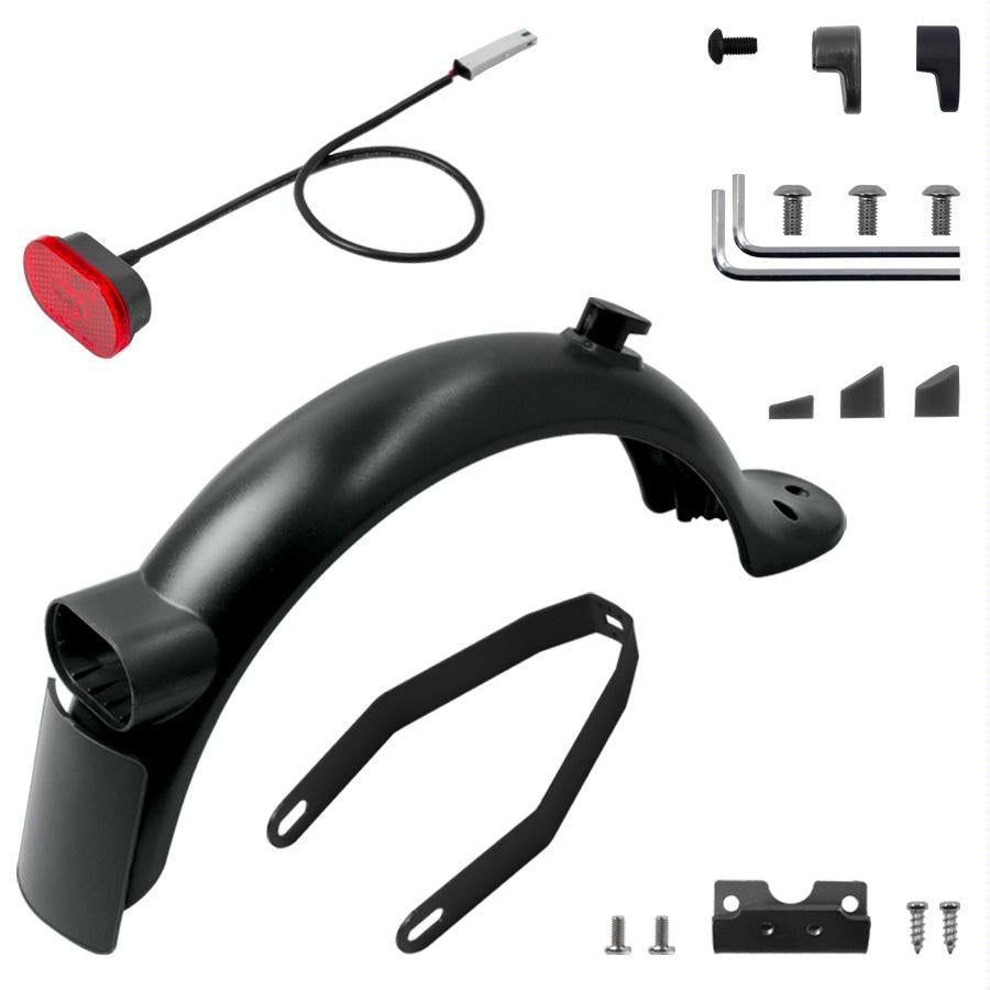 V562-A1020861060DBT-202508281745-00 Xiaomi M365 Pro 2 Electric Scooter Rear Fender Bracket with Tail Light and Tool Set - Black Suit - Image 1