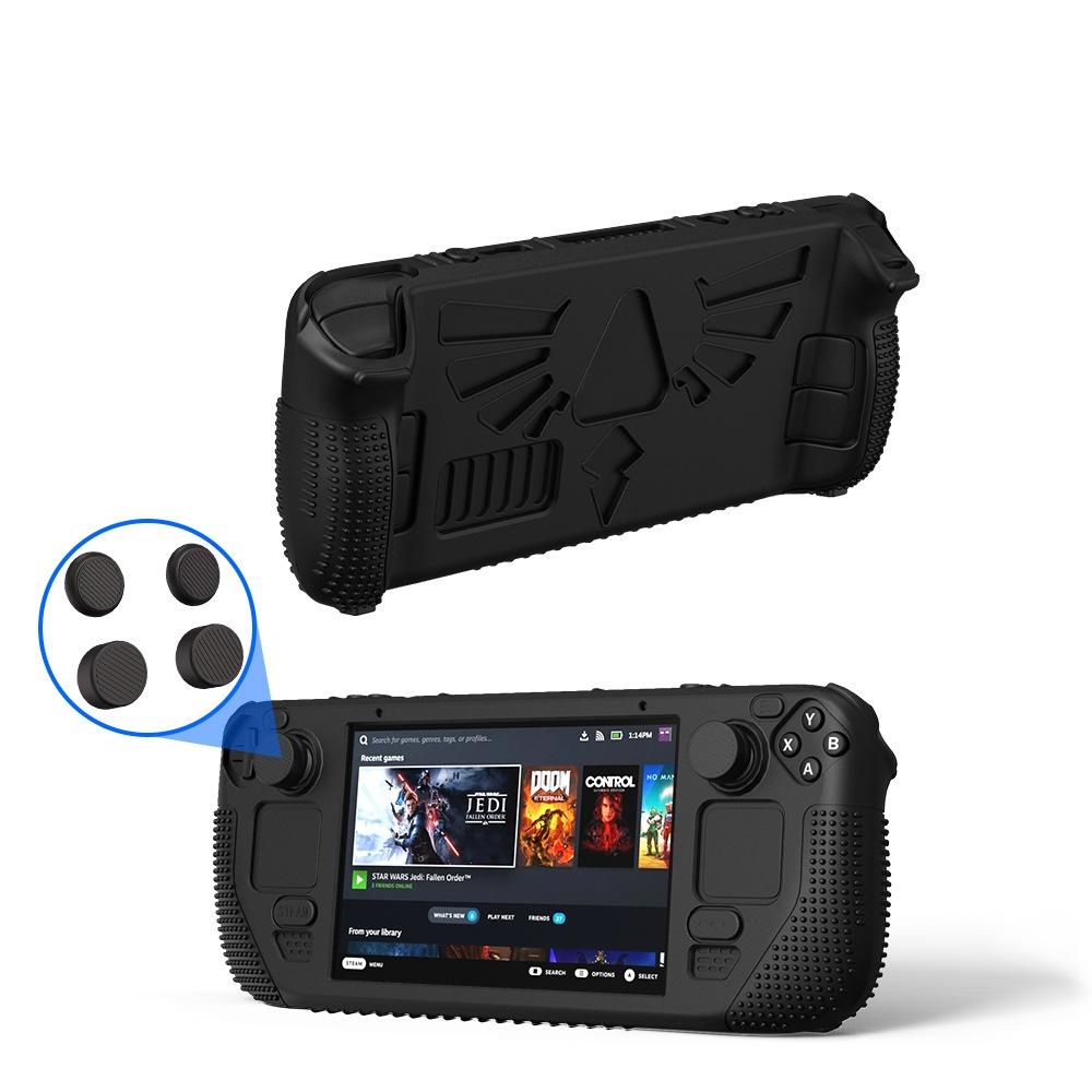 V562-A1023223060DBT-202508281610-00 Silicone Protective Case with Holder for Steam Deck v V4-1 Pocket Consoles - Black - Image 1