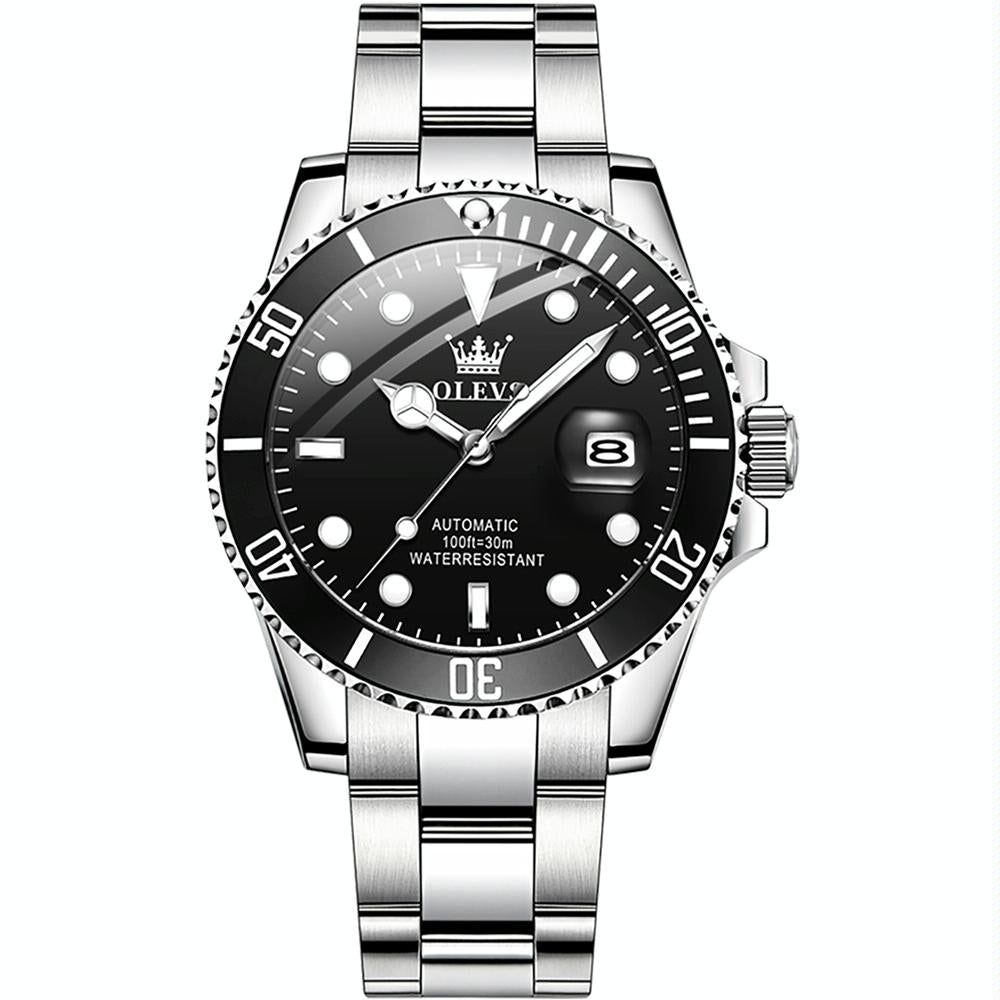 V562-A102337400ADE-202508281350-00 Waterproof Mechanical Watch for Men with Luminous Dial - Black - Image 1