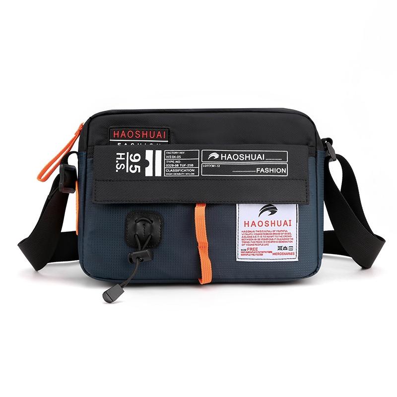 Waterproof Nylon Shoulder Bag For Men Outdoor Sports Leisure Gear - Dark Blue