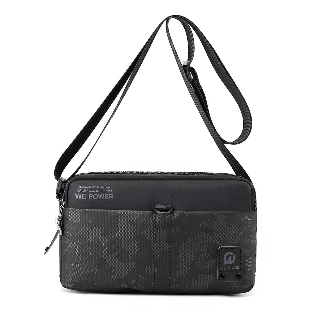 V562-A1023884060DBT-202508282352-00 Men Oxford Cloth Crossbody Bag Outdoor Sports Shoulder Bag - Black - Image 1