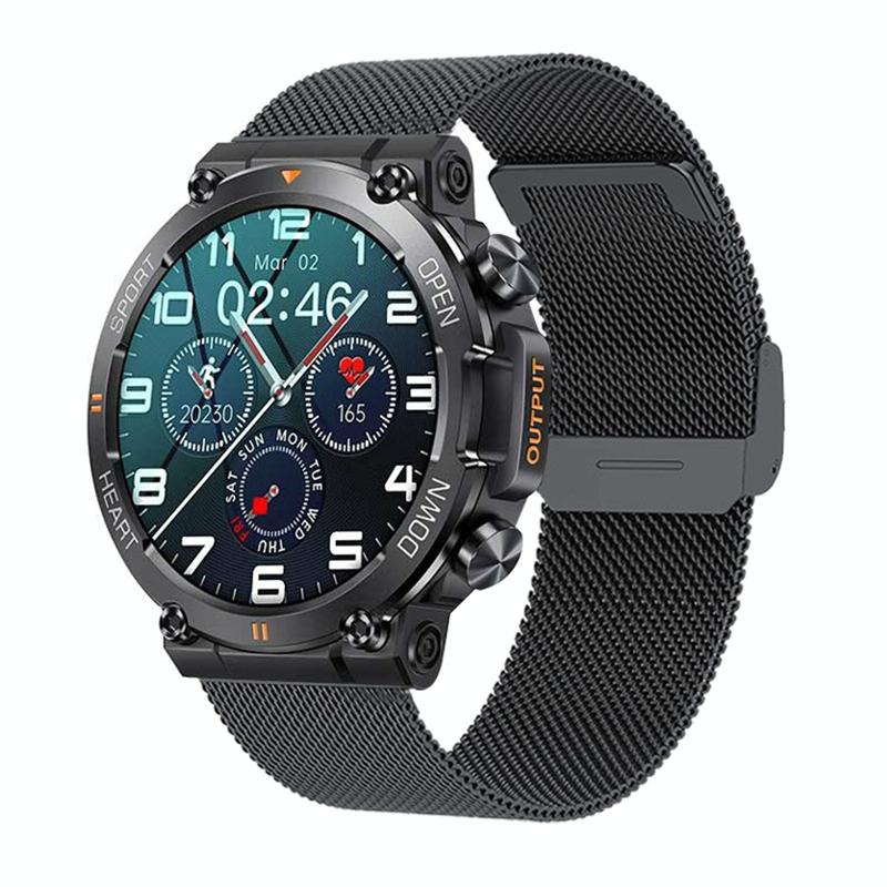 Steel Strap Wristband With Heart Rate And Blood Pressure Monitoring - Black Milanese