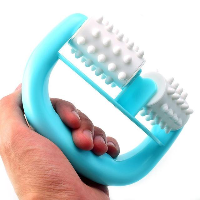 V562-A1042140020DBT-202508292045-00 Round Handle Massager Manual Two-Wheel Plastic T9142 - Blue - Image 1