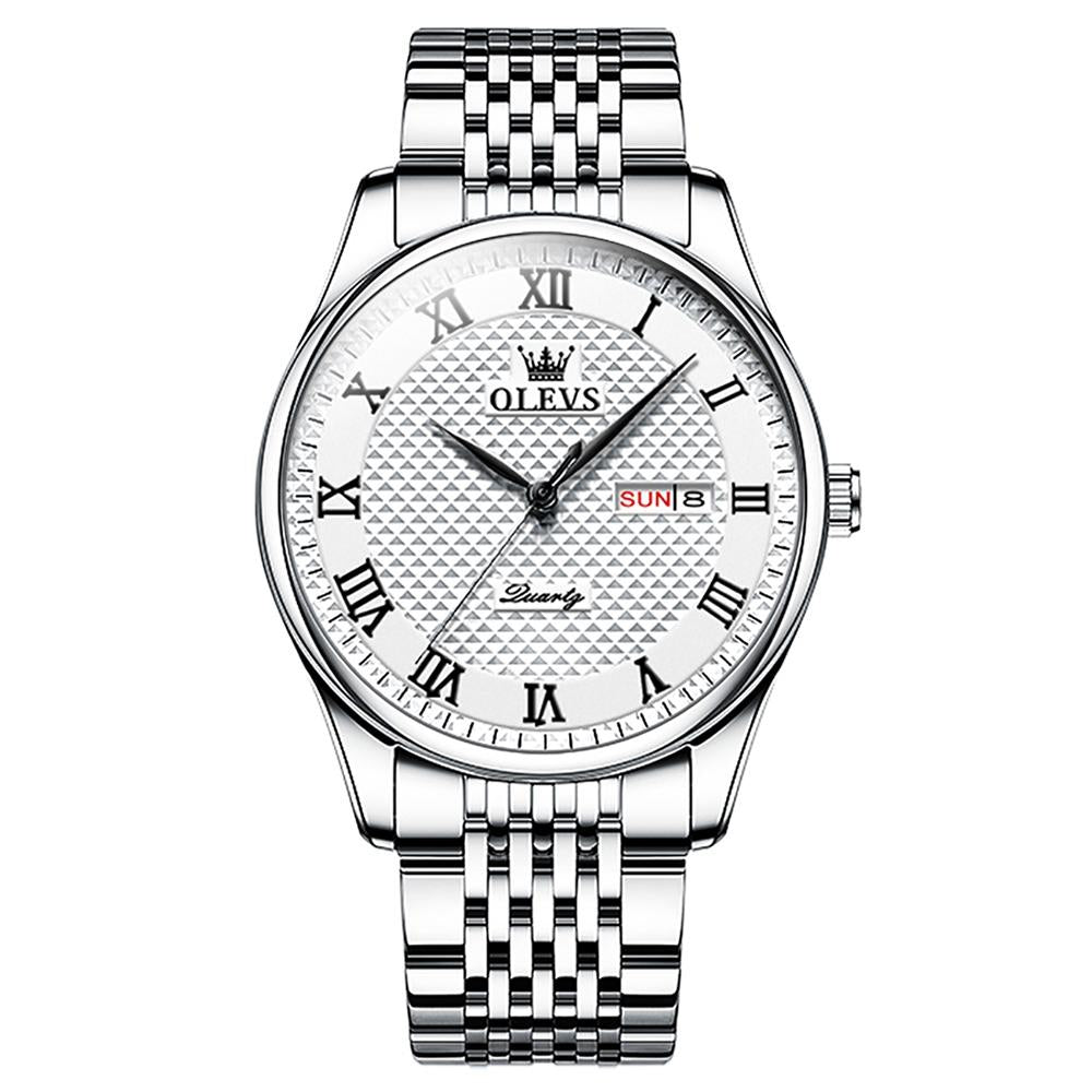 V562-A104567400ADE-202508281510-00 Waterproof Quartz Watch for Men - Multifunctional Business - White - Image 1