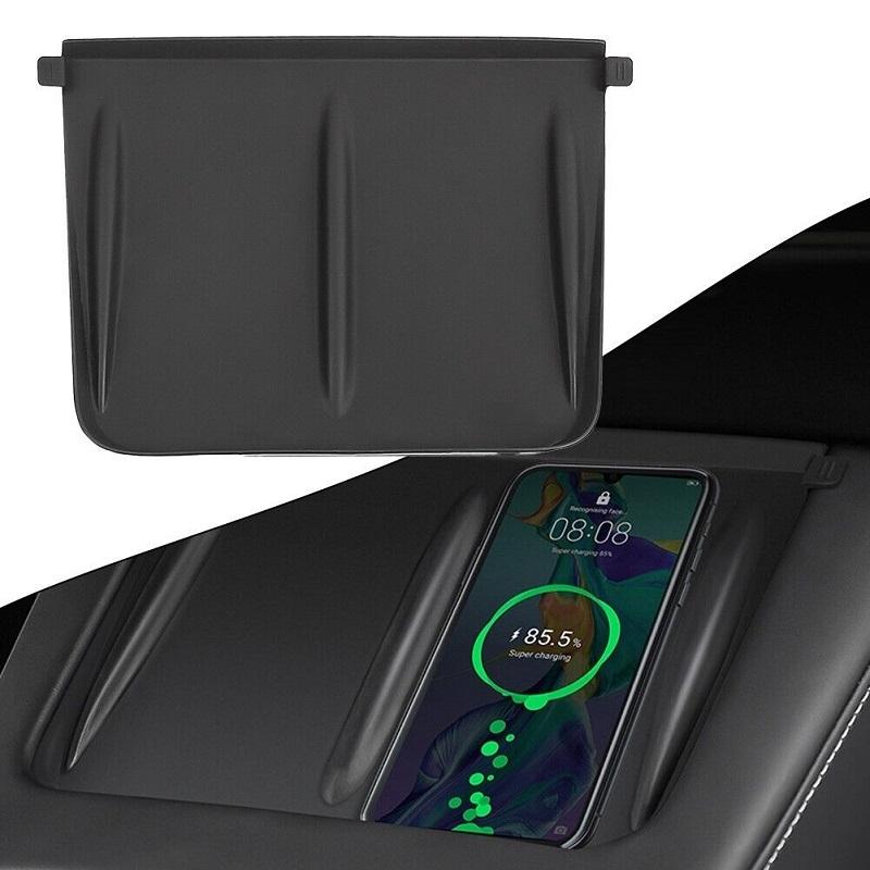 V562-A1065353060DBT-202508271615-00 Non-slip Silicone Wireless Charging Mat for Tesla Model 3 / y - Black - Image 1