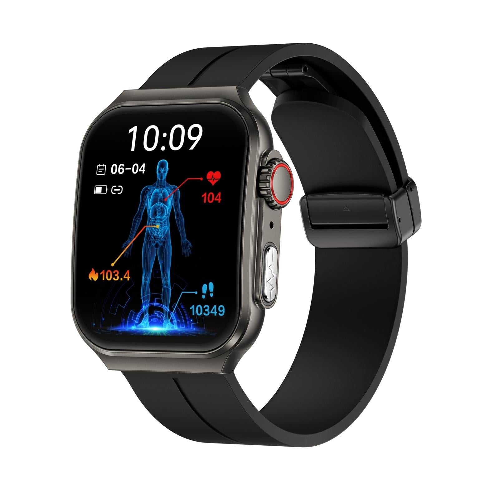 V562-A106559500ADE-202508290240-00 1.96 Inch Bt Call / Heart Rate / Blood Pressure / Blood Oxygen - Black - Image 1