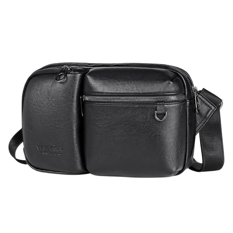 V562-A1071305060DBT-202508291116-00 Large Capacity Men Crossbody Bag Casual Pu Messenger - Black - Image 1
