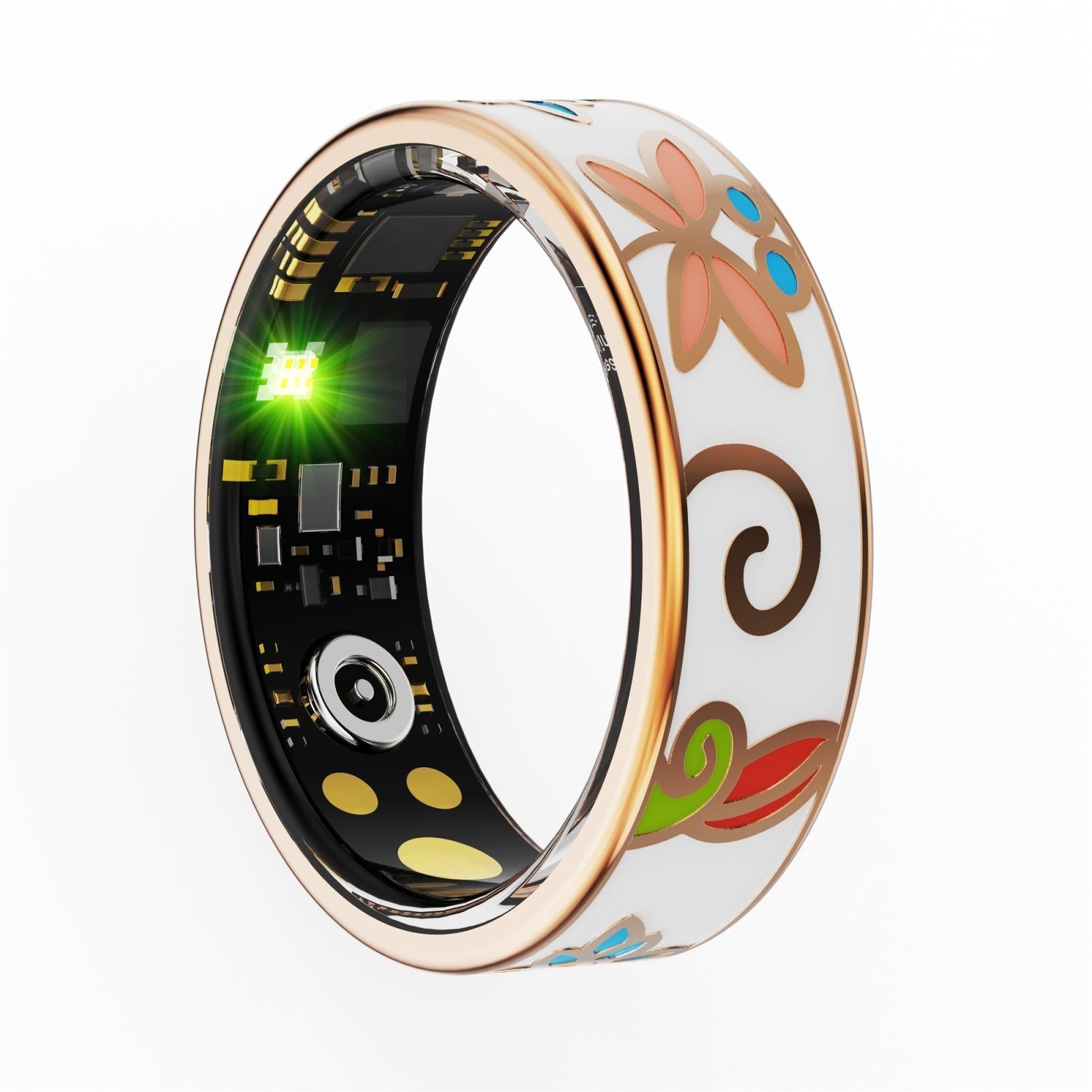 V562-A107988200AYS-202508280235-00 Smart Ring Size 8 Heart Rate Blood Oxygen Sleep Family Care Rose Gold - Image 1