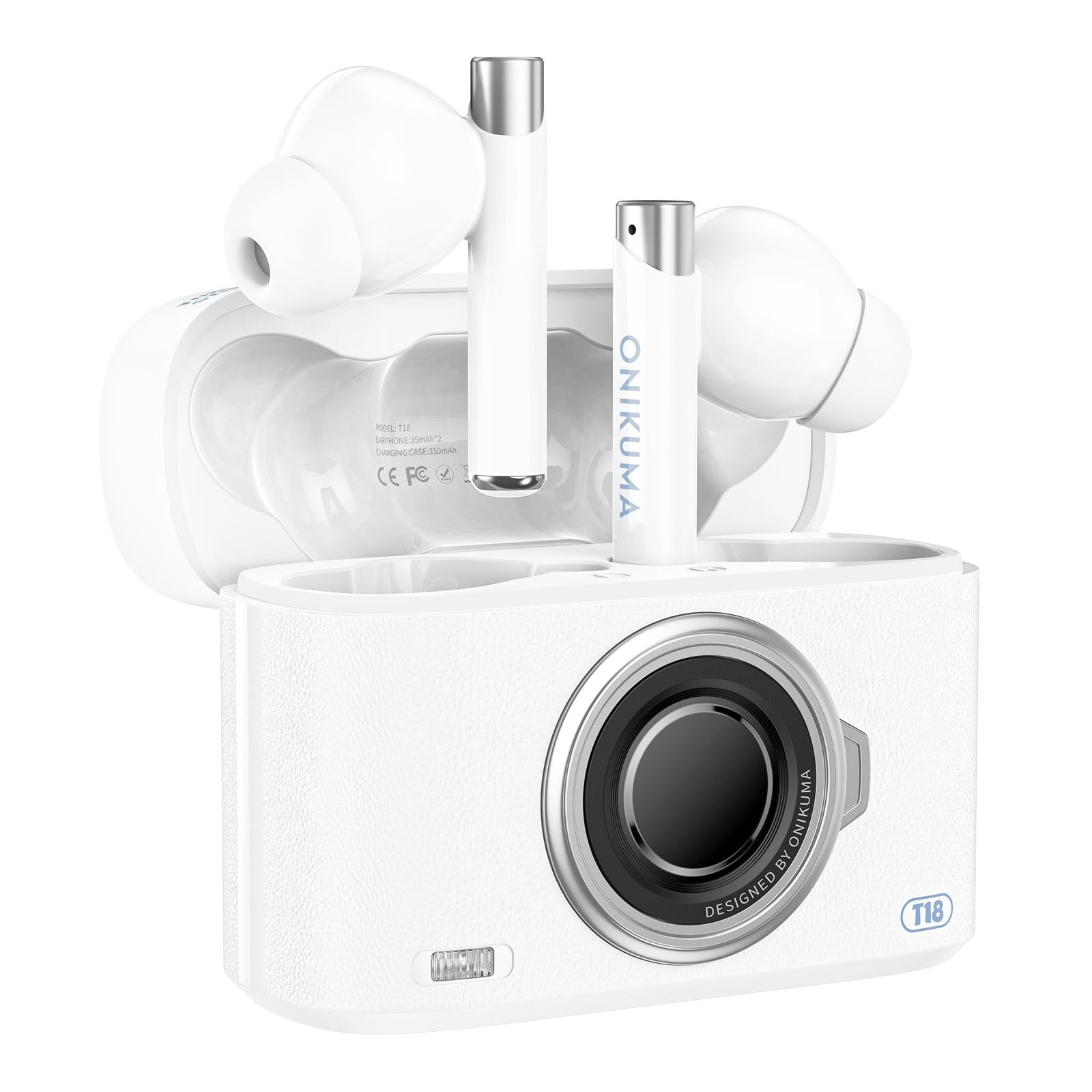 V562-A108922600ADE-202508281320-00 Wireless Bluetooth 5.3 Earbuds - T18 - White - Image 1