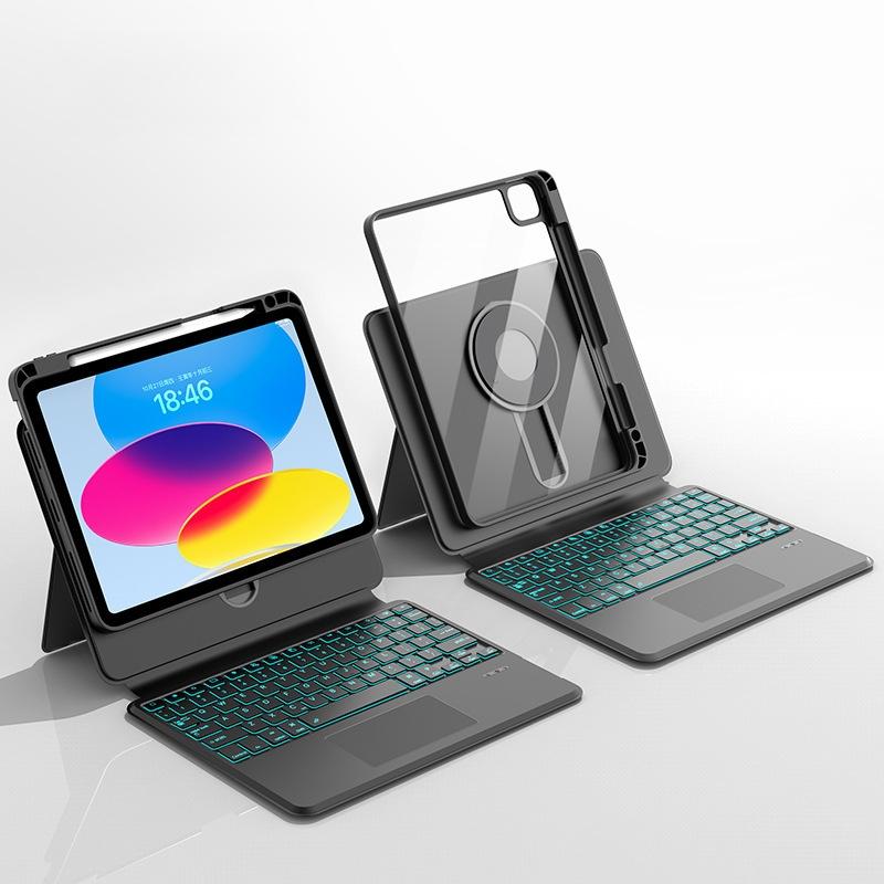 V562-A3081764060DBT-202508290321-00 Universal Rotatable Magnetic Keyboard Case For Ipad 10.5 / 10.2 - Suspended Slide Rail Protection - Black - For Ipad 10Th Gen 10.9 - Image 1